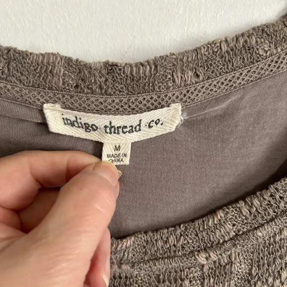 Indigo Thread Co. Top Women's Medium Peplum Hem Bohemian Festival 3/4 Sleeve - Picture 12 of 14